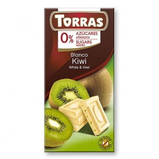 Bílá čokoláda s kiwi 75 g TORRAS